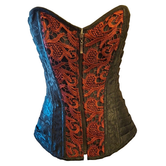 Spirit Other - Spirit Halloween Red and Black Zipper Lace-Up Boning Corset Women Size Large